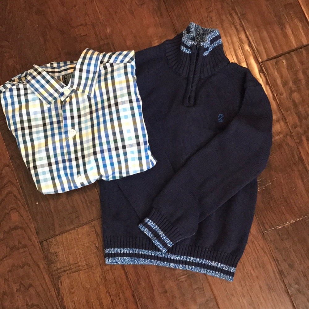 Izod sweater and dress shirt! Size XS 4/5
